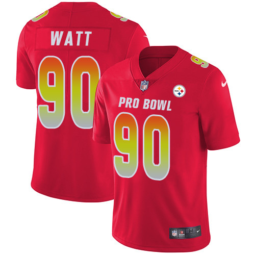 Steelers #90 T. J. Watt Red Youth Stitched Football Limited AFC 2019 Pro Bowl Jersey