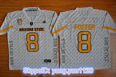 Sun Devils #8 D. J. Foster New White Stitched NCAA Basketball Jersey