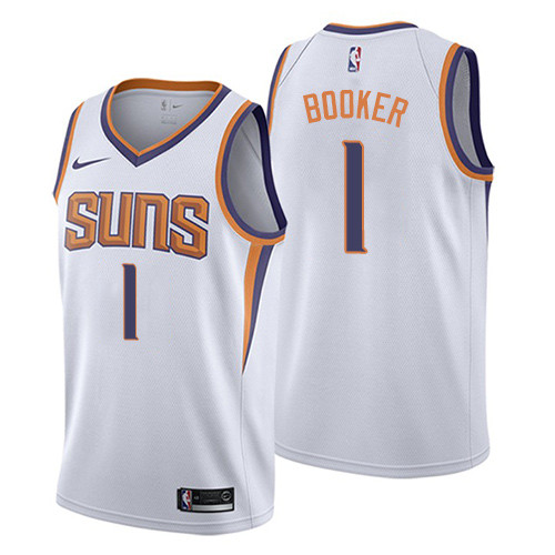 Suns #1 Devin Booker White Women's Basketball Swingman Association Edition Jersey