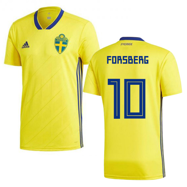 Sweden #10 Forsberg Home Kid Soccer Country Jersey Sweden #10 Forsberg Home Kid Soccer Country Jersey