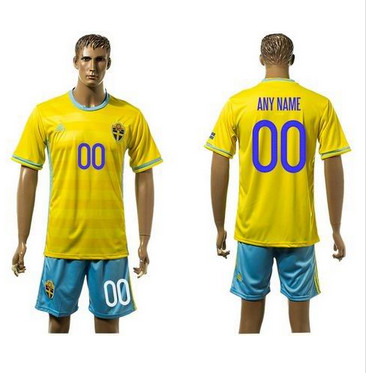 Sweden Personalized Home Soccer Country Jersey