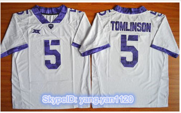 TCU Horned Frogs #5 LaDainian Tomlinson White Stitched NCAA Jersey