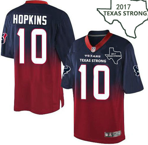 Nike Texans Navy Blue Red Men's Stitched NFL Elite Fadeaway Fashion Jersey