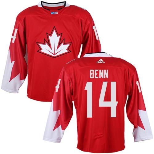 Team CA. #14 Jamie Benn Red 2016 World Cup Stitched NHL Jersey
