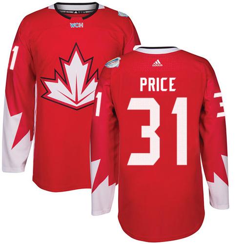Team CA. #31 Carey Price Red 2016 World Cup Stitched NHL Jersey Team CA. #31 Carey Price Red 2016 World Cup Stitched NHL Jersey