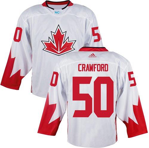 Team CA. #50 Corey Crawford White 2016 World Cup Stitched NHL Jersey