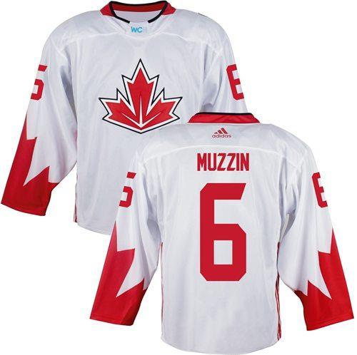 Team CA. #6 Jake Muzzin White 2016 World Cup Stitched NHL Jersey