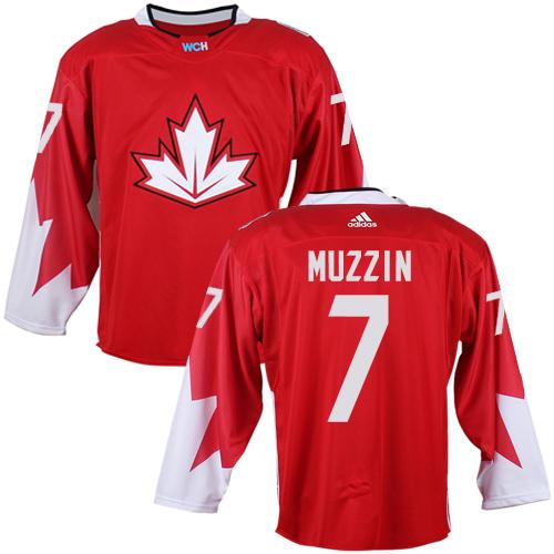 Team CA. #7 Jake Muzzin Red 2016 World Cup Stitched NHL Jersey