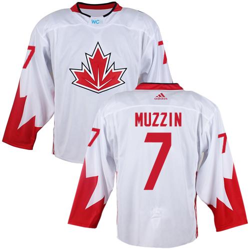Team CA. #7 Jake Muzzin White 2016 World Cup Stitched NHL Jersey
