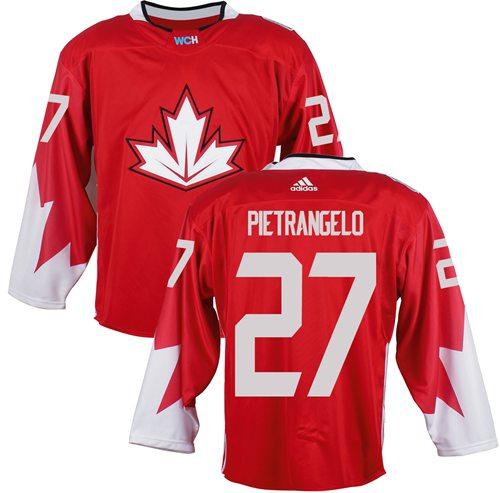 Team Canada #27 Alex Pietrangelo Red 2016 World Cup Stitched Youth NHL Jersey