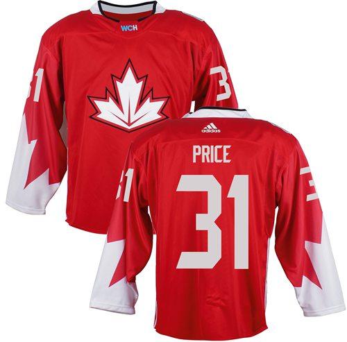 Team Canada #31 Carey Price Red 2016 World Cup Stitched Youth NHL Jersey