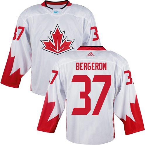 Team Canada #37 Patrice Bergeron White 2016 World Cup Stitched Youth NHL Jersey