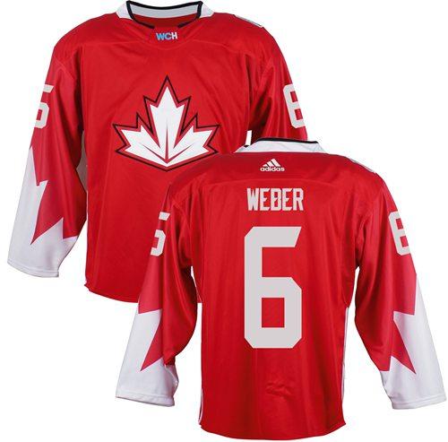Team Canada #6 Shea Weber Red 2016 World Cup Stitched Youth NHL Jersey