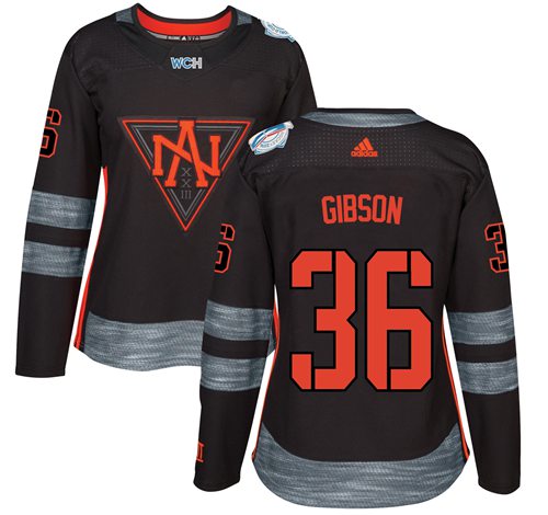 Team North America #36 John Gibson Black 2016 World Cup Women's Stitched NHL Jersey Team North America #36 John Gibson Black 2016 World Cup Women's Stitched NHL Jersey