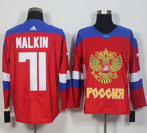 Team Russia #71 Evgeni Malkin Red 2016 World Cup Stitched NHL Jersey