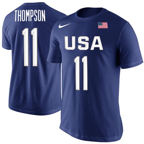 Team USA #11 Klay Thompson Basketball Nike Rio Replica Name & Number T-Shirt Royal Team USA #11 Klay Thompson Basketball Nike Rio Replica Name & Number T-Shirt Royal