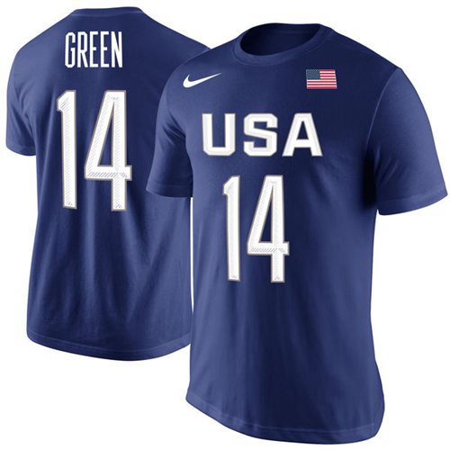 Team USA #14 Draymond Green Basketball Nike Rio Replica Name & Number T-Shirt Royal Team USA #14 Draymond Green Basketball Nike Rio Replica Name & Number T-Shirt Royal