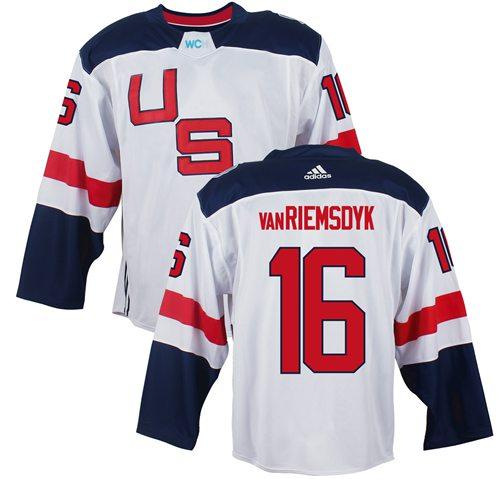 Team USA #16 James van Riemsdyk White 2016 World Cup Stitched Youth NHL Jersey