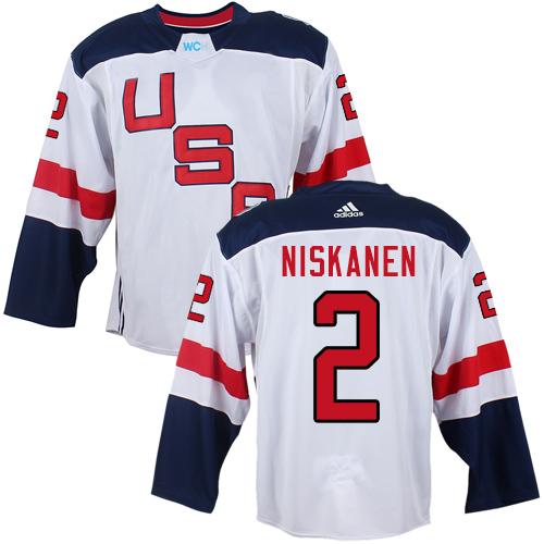 Team USA #2 Matt Niskanen White 2016 World Cup Stitched Youth NHL Jersey