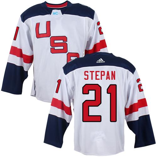 Team USA #21 Derek Stepan White 2016 World Cup Stitched NHL Jersey