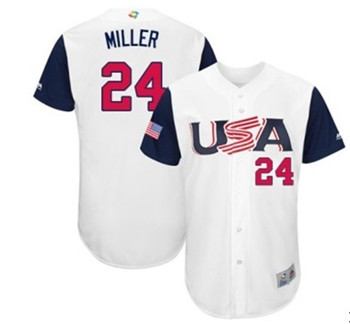 Team USA #24 Miller White 2017 World Baseball Classic Authentic Stitched MLB Jersey