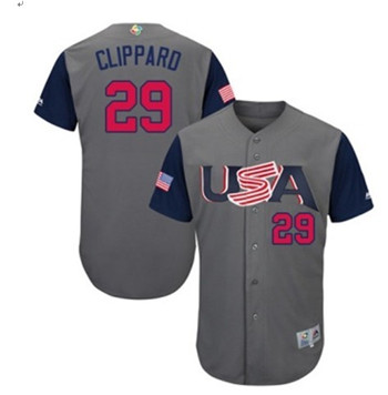 Team USA #29 Clipparo Gray 2017 World Baseball Classic Authentic Stitched MLB Jersey