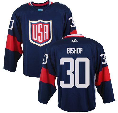 Team USA #30 Ben Bishop Navy Blue 2016 World Cup Stitched Youth NHL Jersey
