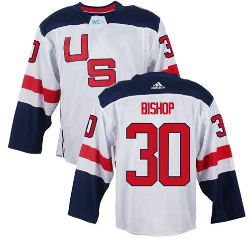 Team USA #30 Ben Bishop White 2016 World Cup Stitched Youth NHL Jersey