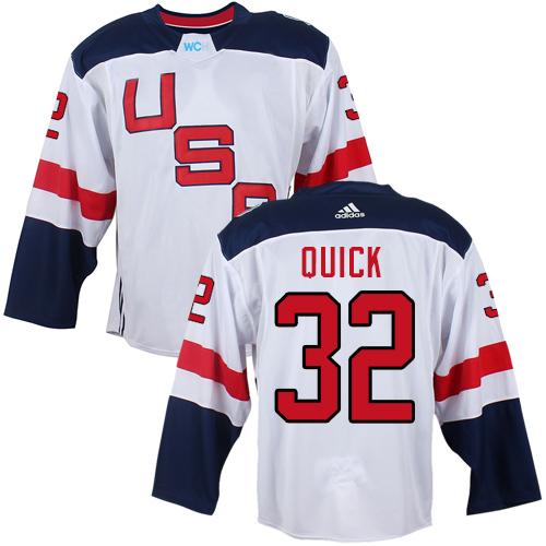 Team USA #32 Jonathan Quick White 2016 World Cup Stitched Youth NHL Jersey