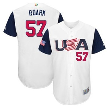 Team USA #57 Roark White 2017 World Baseball Classic Authentic Stitched MLB Jersey