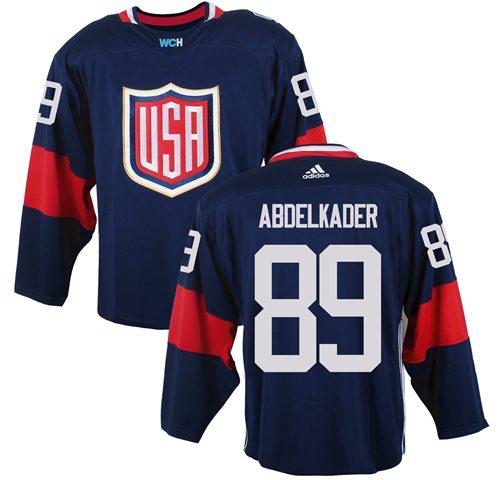 Team USA #89 Justin Abdelkader Navy Blue 2016 World Cup Stitched Youth NHL Jersey