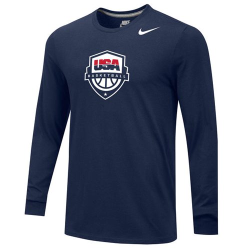 Team USA Basketball Nike Core Long Sleeves T-Shirt Navy Team USA Basketball Nike Core Long Sleeves T-Shirt Navy