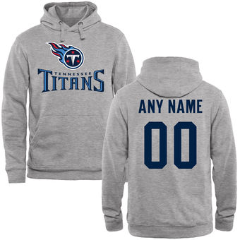 Tennessee Titans Steel Custom Name & Number Wordmark Pullover Hoodie