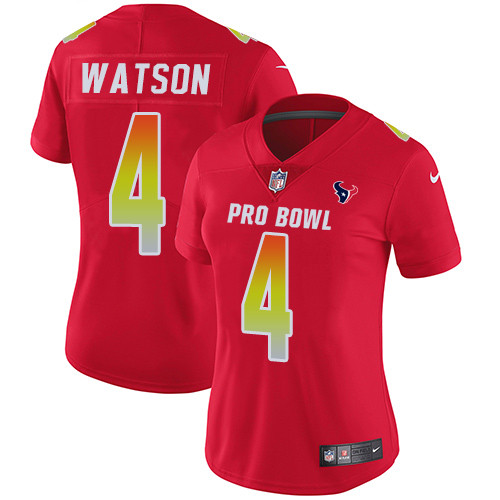 Texans #4 Deshaun Watson Red Women's Stitched Football Limited AFC 2019 Pro Bowl Jersey Texans #4 Deshaun Watson Red Women's Stitched Football Limited AFC 2019 Pro Bowl Jersey