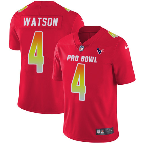 Texans #4 Deshaun Watson Red Youth Stitched Football Limited AFC 2019 Pro Bowl Jersey