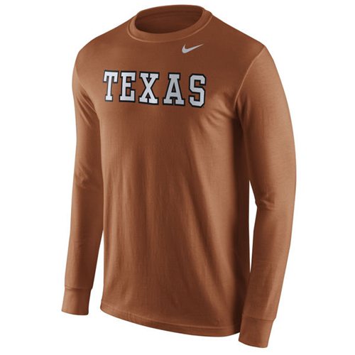 Texas Longhorns Nike Wordmark Long Sleeves T-Shirt Burnt Orange