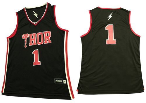 Thor #1 Black Stitched Basketball Jerse Thor #1 Black Stitched Basketball Jerse