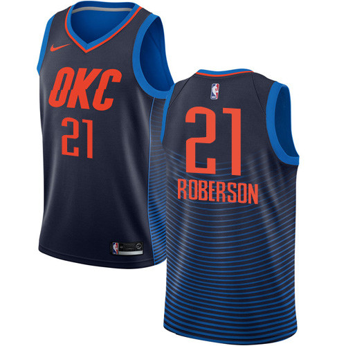 Thunder #21 Andre Roberson Navy Blue Women's Basketball Swingman Statement Edition Jersey