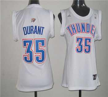 Thunder #35 Kevin Durant White Fashion Women's Stitched NBA Jersey Thunder #35 Kevin Durant White Fashion Women's Stitched NBA Jersey