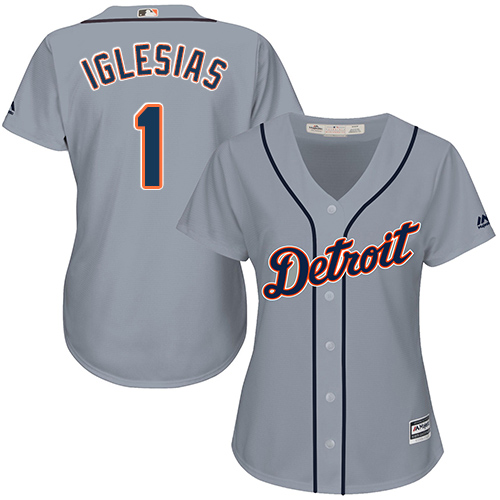 Tigers #1 Jose Iglesias Grey Road Women's Stitched MLB Jersey Tigers #1 Jose Iglesias Grey Road Women's Stitched MLB Jersey