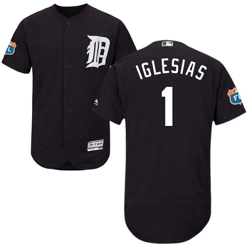 Tigers #1 Jose Iglesias Navy Blue Flexbase Authentic Collection Stitched MLB Jersey Tigers #1 Jose Iglesias Navy Blue Flexbase Authentic Collection Stitched MLB Jersey