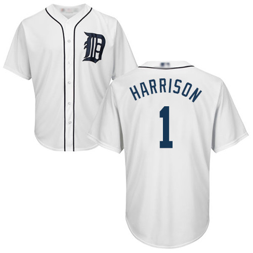 Tigers #1 Josh Harrison White New Cool Base Stitched Baseball Jersey