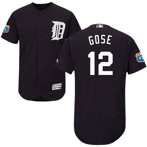 Tigers #12 Anthony Gose Navy Blue Flexbase Authentic Collection Stitched MLB Jersey Tigers #12 Anthony Gose Navy Blue Flexbase Authentic Collection Stitched MLB Jersey
