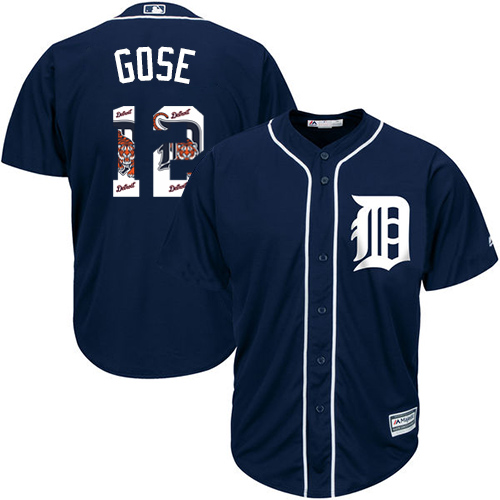 Tigers #12 Anthony Gose Navy Blue Team Logo Fashion Stitched MLB Jersey Tigers #12 Anthony Gose Navy Blue Team Logo Fashion Stitched MLB Jersey