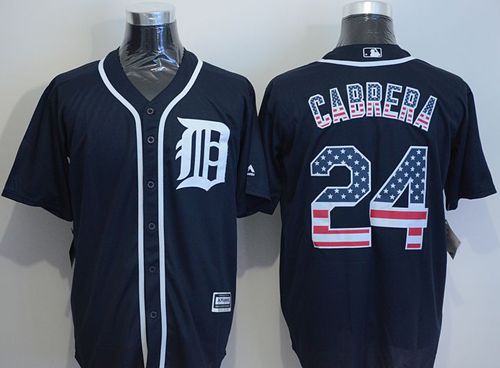 Tigers #24 Miguel Cabrera Navy Blue USA Flag Fashion Stitched MLB Jersey Tigers #24 Miguel Cabrera Navy Blue USA Flag Fashion Stitched MLB Jersey