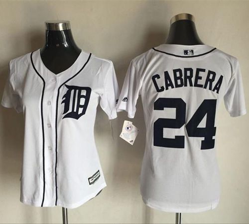 Tigers #24 Miguel Cabrera White Women's Fashion Stitched MLB Jersey Tigers #24 Miguel Cabrera White Women's Fashion Stitched MLB Jersey