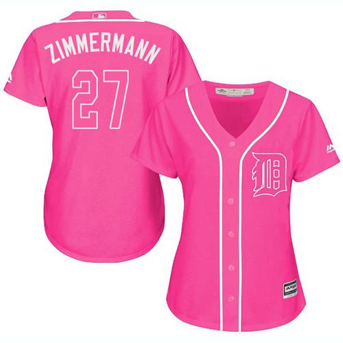 Tigers #27 Jordan Zimmermann Pink Fashion Women's Stitched MLB Jersey Tigers #27 Jordan Zimmermann Pink Fashion Women's Stitched MLB Jersey