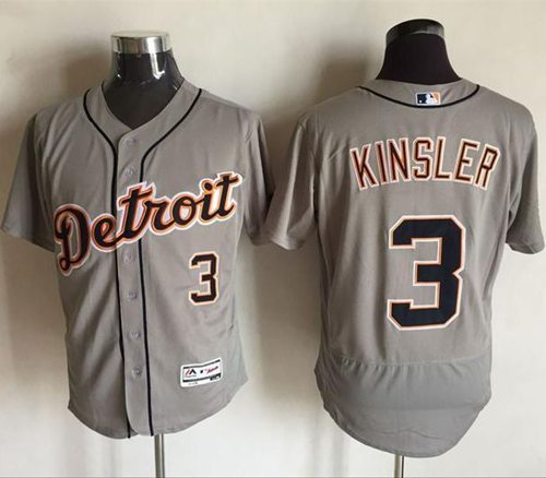 Tigers #3 Ian Kinsler Grey Flexbase Authentic Collection Stitched MLB Jersey Tigers #3 Ian Kinsler Grey Flexbase Authentic Collection Stitched MLB Jersey