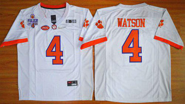 Tigers #4 Deshaun Watson White 2016 National Championship Stitched NCAA Jersey Tigers #4 Deshaun Watson White 2016 National Championship Stitched NCAA Jersey