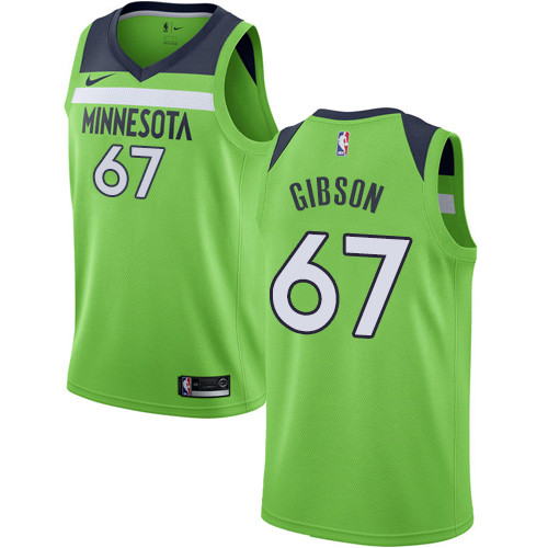 Timberwolves #67 Taj Gibson Green Women's Basketball Swingman Statement Edition Jersey